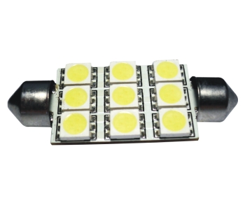 (LED 003) TORPEDO 9 LEDs - 41mm BRANCO, 12V