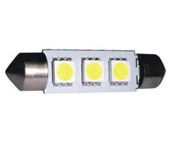 (LED 045) TORPEDO 3 LEDs (LED 5050) - 41mm BRANCO, 12V