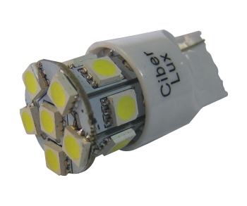 (LED 047) T20 , 1 POLO, 13 LEDs (LED 5050) SMD - BRANCO, 12V