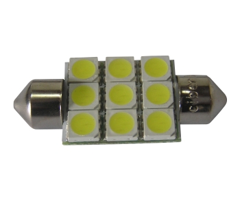 (LED 052) TORPEDO 9 LEDs (LED 5050) - 36mm BRANCO, 12V