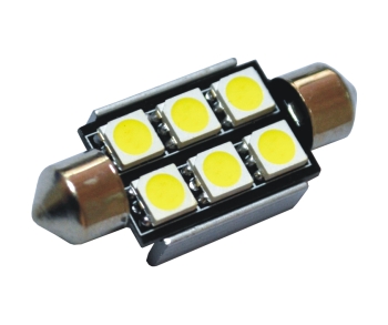 (LED 073) TORPEDO 6 LEDs (LED 5050) - 36mm CANBUS, 12V