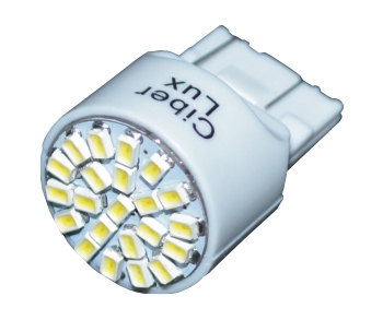 (LED 079) T20 (2 POLOS,22 LEDS) 3020 FRONTAIS - BRANCO 12V